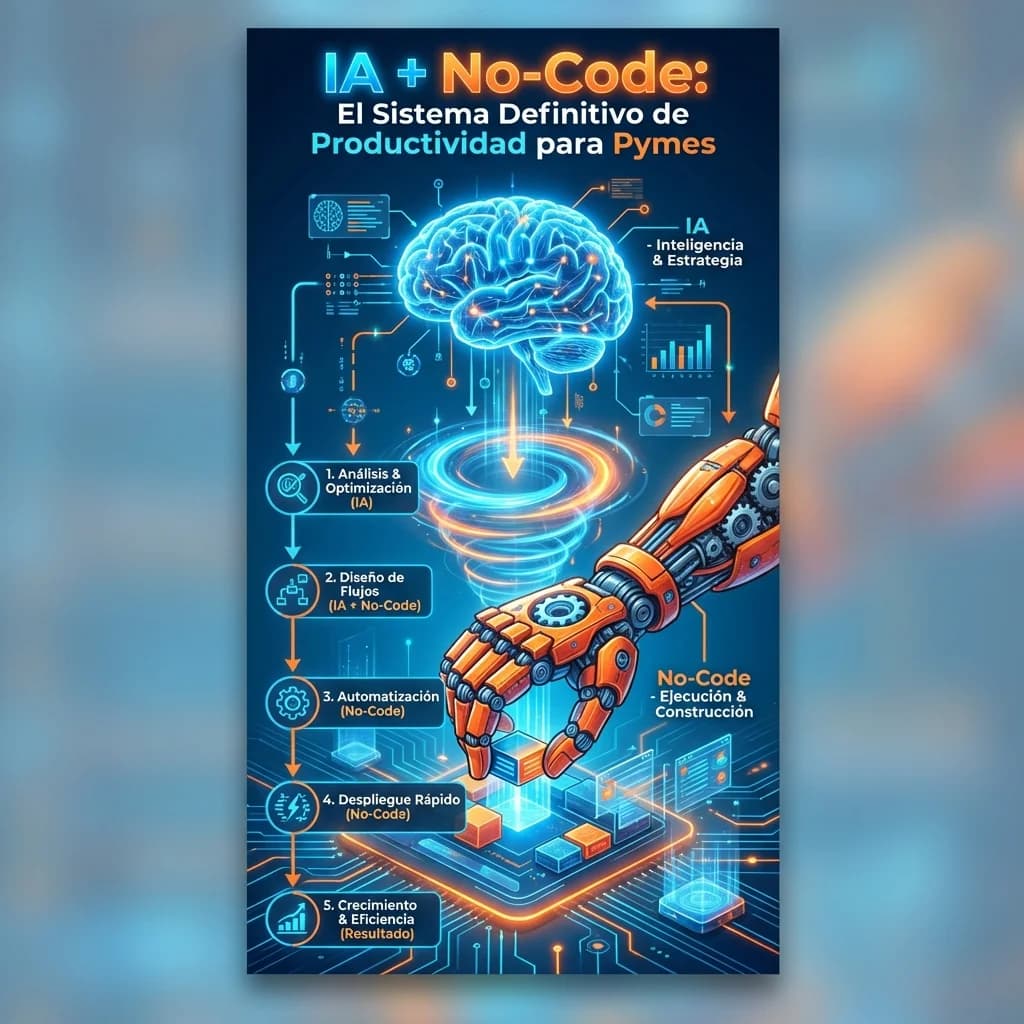 Infografía: proceso completo de automatizacion ia no code paso a paso para pymes