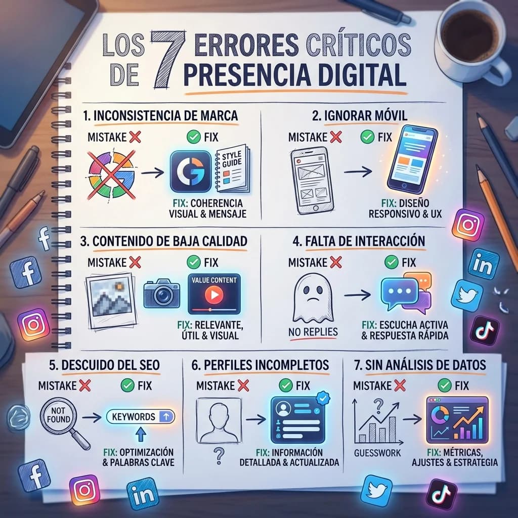 Implementación de inteligencia artificial en errores presencia digital mipymes para pequeñas empresas